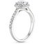 18K White Gold Halo Diamond Ring with Side Stones (1/3 ct. tw.), smallside view