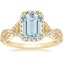 Yellow Gold Aquamarine Entwined Halo Diamond Ring (1/3 ct. tw.)