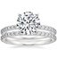 18K White Gold Luxe Petite Shared Prong Diamond Ring with Petite Shared Prong Eternity Diamond Ring (1/2 ct. tw.)