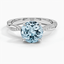 Aquamarine Petite Twisted Vine Diamond Ring (1/8 ct. tw.) in 18K White Gold