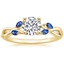 18K Yellow Gold Willow Ring With Sapphire Accents, smalltop view