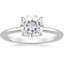 18KW Moissanite Petite Elodie Solitaire Ring, smalltop view