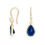 14K Yellow Gold Teardrop Lab Created Sapphire Earrings, smalladditional view 1