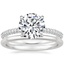18K White Gold Valencia Diamond Ring with Petite Comfort Fit Wedding Ring