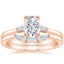14KR Moissanite Tapered Baguette Diamond Bridal Set, smalltop view