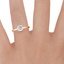 14K Rose Gold 2mm Comfort Fit Ring, smallzoomed in top view on a hand