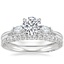 18K White Gold Simply Tacori Three Stone Marquise Diamond Ring with Tacori Petite Crescent Diamond Ring (1/4 ct. tw.)