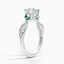 18K White Gold Willow Ring With Lab Emerald Accents, smallside view