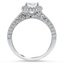 Engraved Halo White Sapphire and Diamond Ring, smallside view