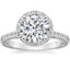 Platinum Enchant Halo Diamond Ring, smalltop view