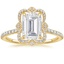 18KY Moissanite Reina Halo Diamond Ring, smalltop view