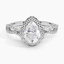 Moissanite Luxe Willow Halo Diamond Ring (2/5 ct. tw.) in 18K White Gold