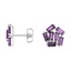 14K White Gold Baguette Amethyst Cluster Earrings, smalladditional view 1