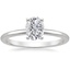 18KW Moissanite Four-Prong Petite Comfort Fit Solitaire Ring, smalltop view