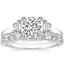 18K White Gold Faye Baguette Diamond Ring (1/2 ct. tw.) with Leona Diamond Ring (1/3 ct. tw.)