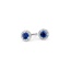 Petite Sapphire Halo Diamond Earrings in 18K White Gold