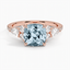 Rose Gold Aquamarine Luxe Nadia Diamond Ring (1/2 ct. tw.)