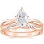 14KR Moissanite Twisted Vine Ring with Petite Twisted Vine Diamond Ring (1/8 ct. tw.), smalltop view