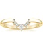 18K Yellow Gold Lunette Diamond Ring, smalltop view