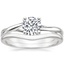 18K White Gold Grace Ring with Petite Curved Wedding Ring