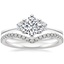 18K White Gold Tallula Three Stone Diamond Ring with Flair Diamond Ring (1/6 ct. tw.)