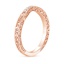 14K Rose Gold Antique Scroll Three Stone Trellis Contoured Diamond Ring, smallside view