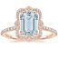 14KR Aquamarine Reina Diamond Ring, smalltop view
