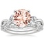 18KW Morganite Willow Diamond Ring (1/8 ct. tw.) with Luxe Willow Diamond Wedding Ring (1/5 ct. tw.), smalltop view