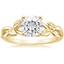 18KY Moissanite Budding Willow Solitaire Ring, smalltop view