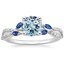 PT Aquamarine Luxe Willow Sapphire and Diamond Ring (1/8 ct. tw.), smalltop view