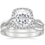18KW Moissanite Petite Twisted Vine Halo Diamond Bridal Set (1/3 ct. tw.), smalltop view