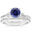 18KW Sapphire Camellia Diamond Ring with Alena Diamond Ring, smalltop view