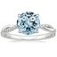 18KW Aquamarine Petite Twisted Vine Diamond Ring (1/8 ct. tw.), smalltop view