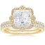 18KY Moissanite Reina Diamond Ring with Luxe Ballad Diamond Ring (1/4 ct. tw.), smalltop view