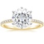 18KY Moissanite Six-Prong Luxe Ballad Diamond Ring, smalltop view