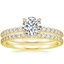 18K Yellow Gold Cecilia Diamond Ring (1/3 ct. tw.) with Luxe Petite Shared Prong Diamond Ring (3/8 ct. tw.)