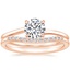 14K Rose Gold Monsella Ring with Petite Curved Diamond Ring (1/10 ct. tw.)