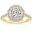 18K Yellow Gold Rosa Diamond Ring, smalltop view