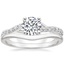Platinum Luxe Chamise Diamond Ring (1/5 ct. tw.) with Petite Curved Wedding Ring