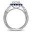 Vintage-Inspired Sapphire Halo Diamond Ring, smallside view