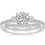 18K White Gold Lyra Diamond Ring (1/4 ct. tw.) with Petite Curved Diamond Ring (1/10 ct. tw.)