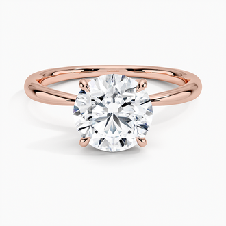 14K Rose Gold Freesia Solitaire 2mm Ring