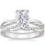 18KW Moissanite Twisted Vine Ring with Petite Twisted Vine Diamond Ring (1/8 ct. tw.), smalltop view