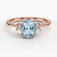 Rose Gold Aquamarine Selene Diamond Ring (1/10 ct. tw.)