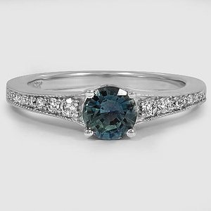 Sapphire Lucia Diamond Ring in 18K White Gold