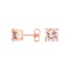 14K Rose Gold Solitaire Morganite Stud Earrings, smalladditional view 1