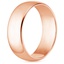 14K Rose Gold 7mm Slim Profile Wedding Ring, smallside view