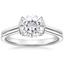 Moissanite Jade Trau Alure Solitaire Ring in 18K White Gold