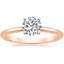 14K Rose Gold Four-Prong Petite Comfort Fit Ring, smalltop view