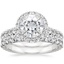 18KW Moissanite Luxe Sienna Halo Diamond Bridal Set (1 3/8 ct. tw.), smalltop view